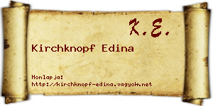 Kirchknopf Edina névjegykártya